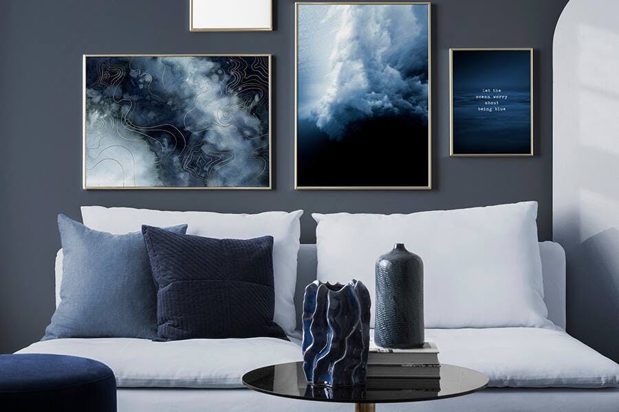 Inred med blågröna nyanser