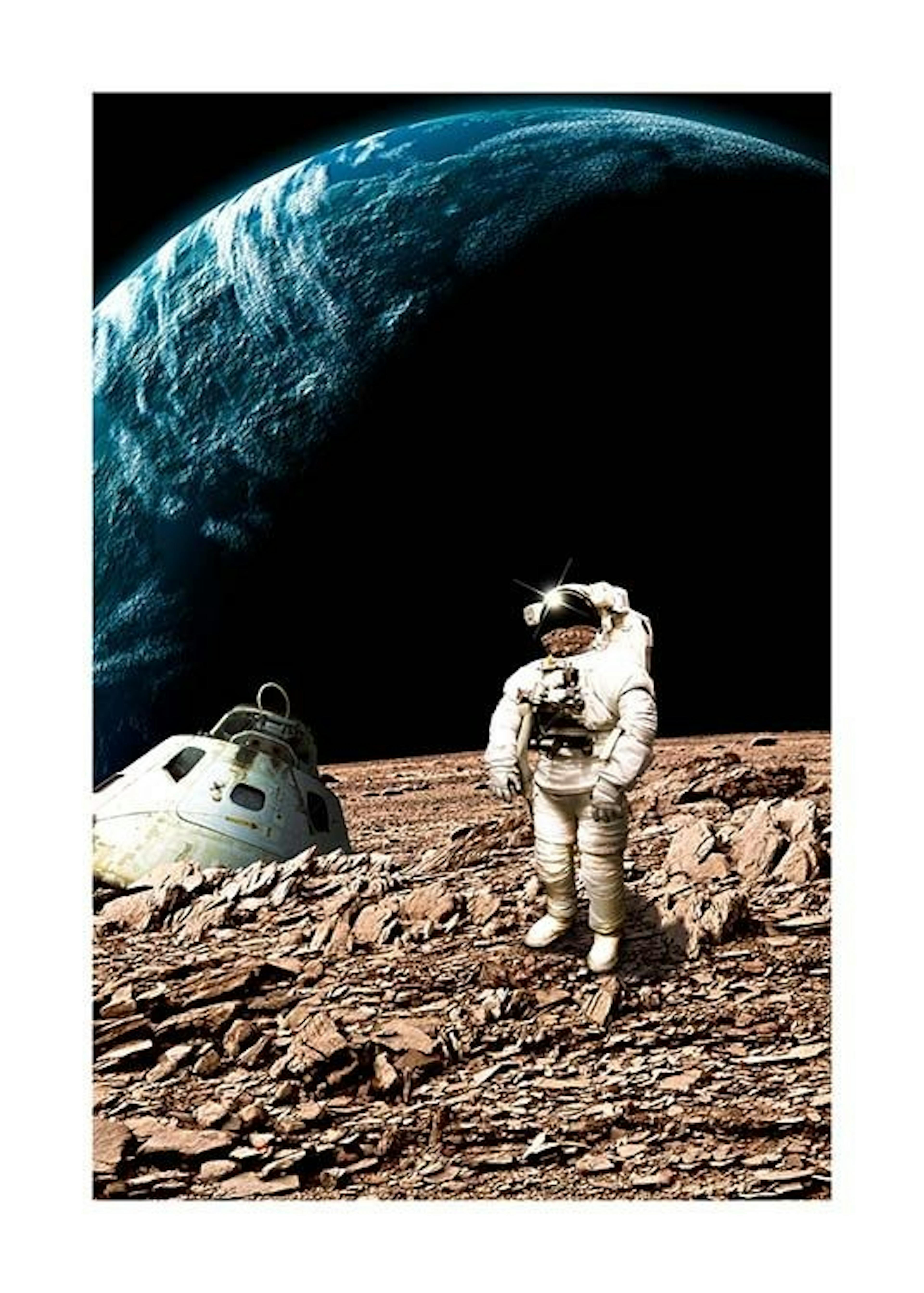 Astronaut On Moon Print