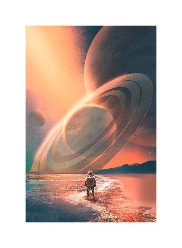 Planets In Sky Plagát (21x30 cm)