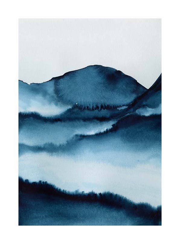 Watercolor Mountains Plakat (30x40 cm)- Sztuka