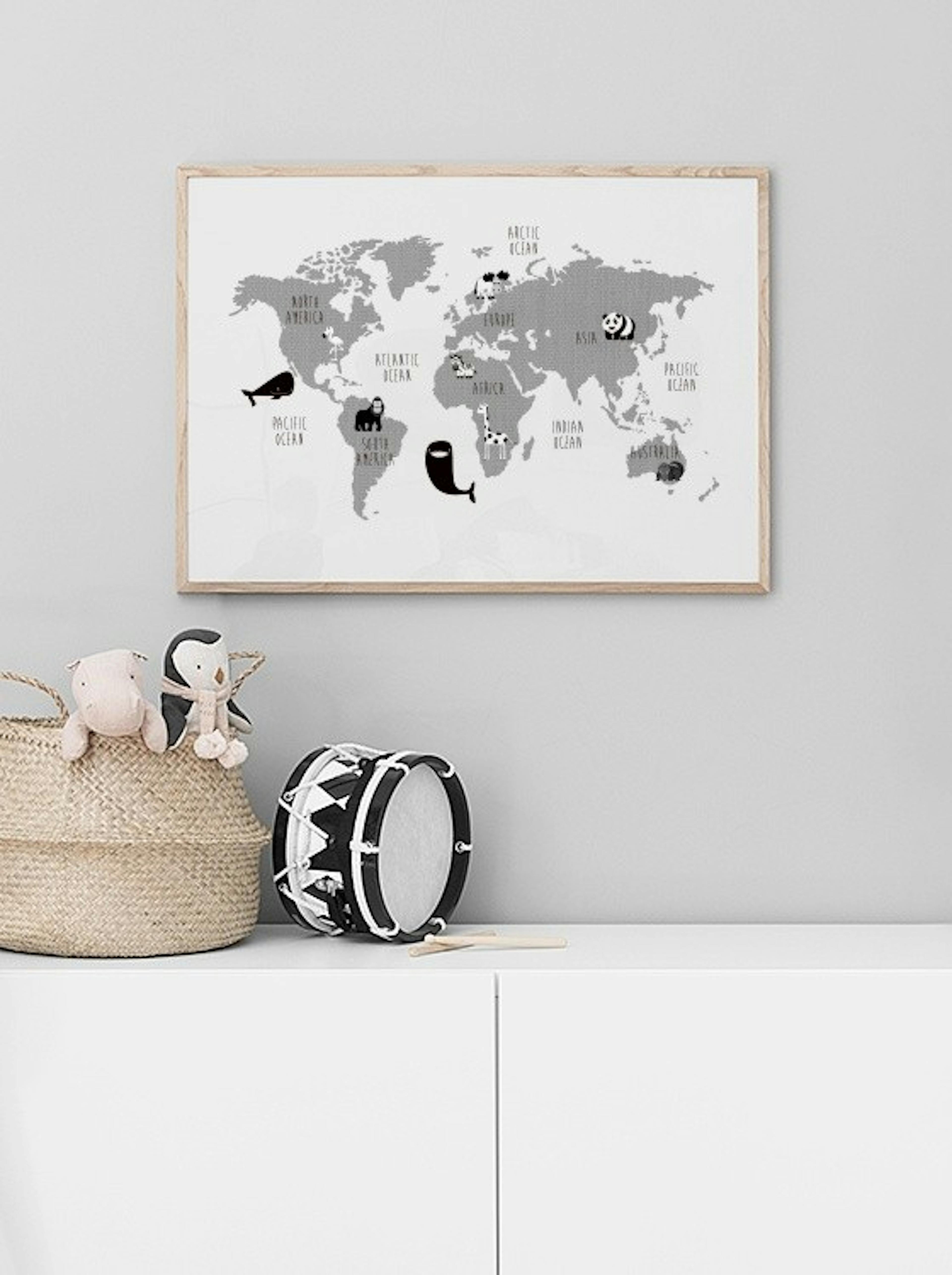 Kids World Map Plakat