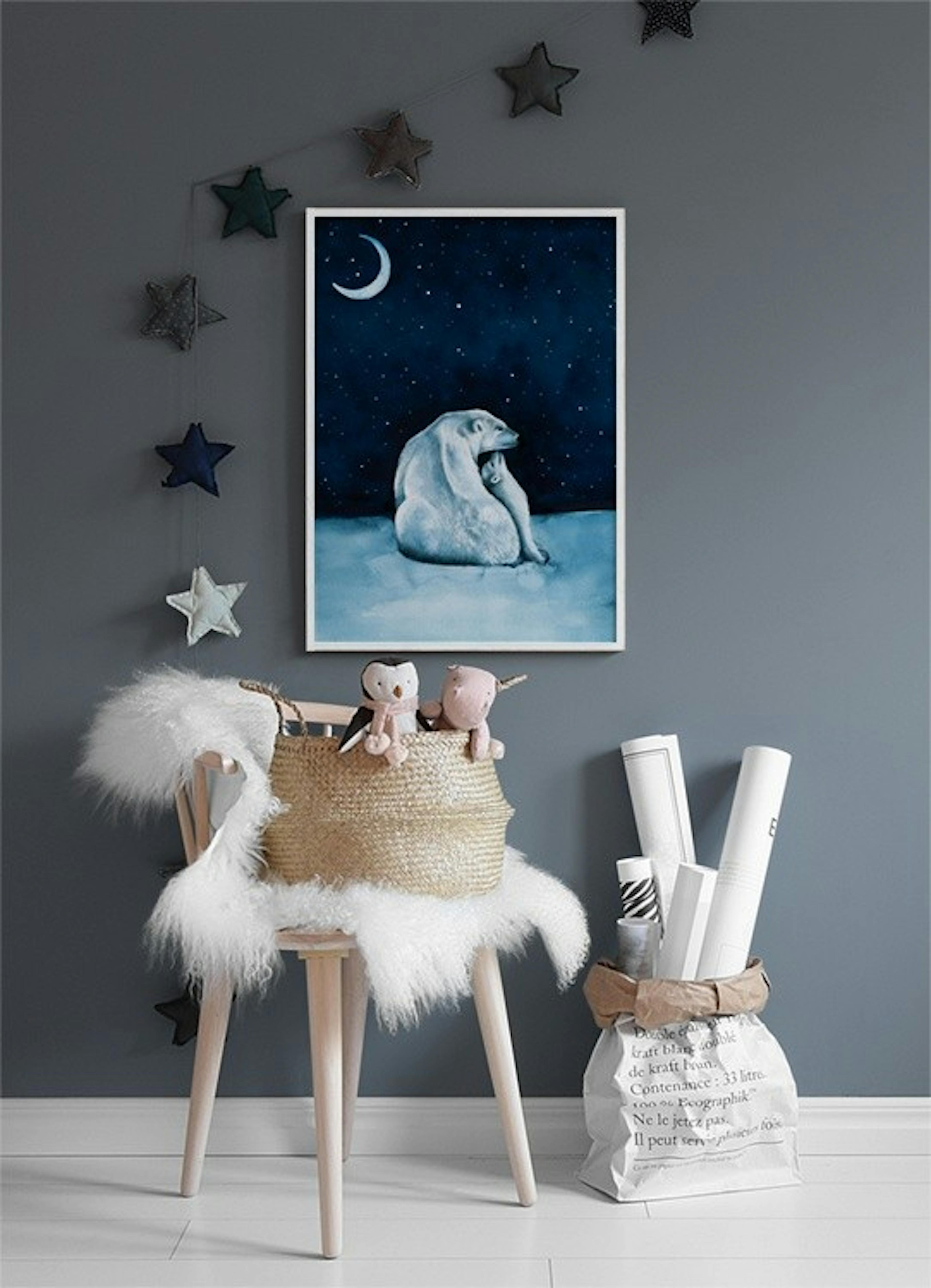 Polar Bear Night Sky Print