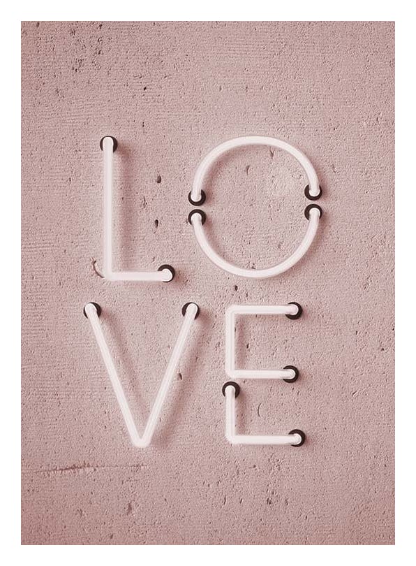 Love Neon No2 Poster (30x40 cm) - Poster mit Sprüchen
