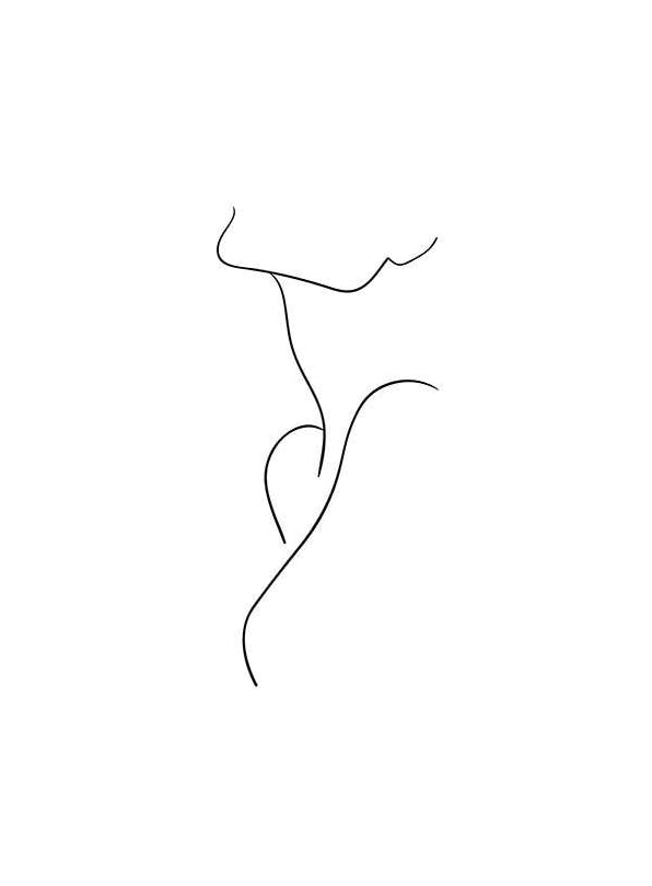 Naked Lines No1 Poster (30x40 cm) - Zwart wit posters