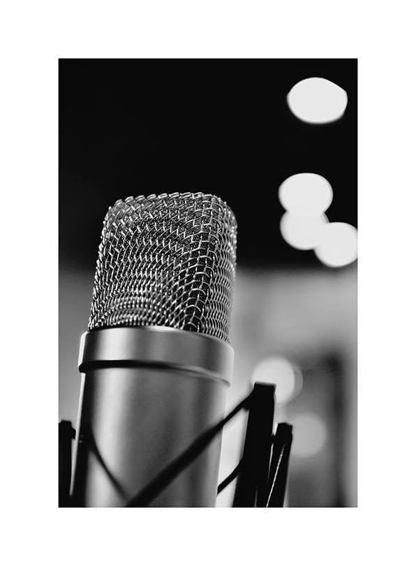 The Microphone Plakat (21x30 cm)- Czarno-białe plakaty