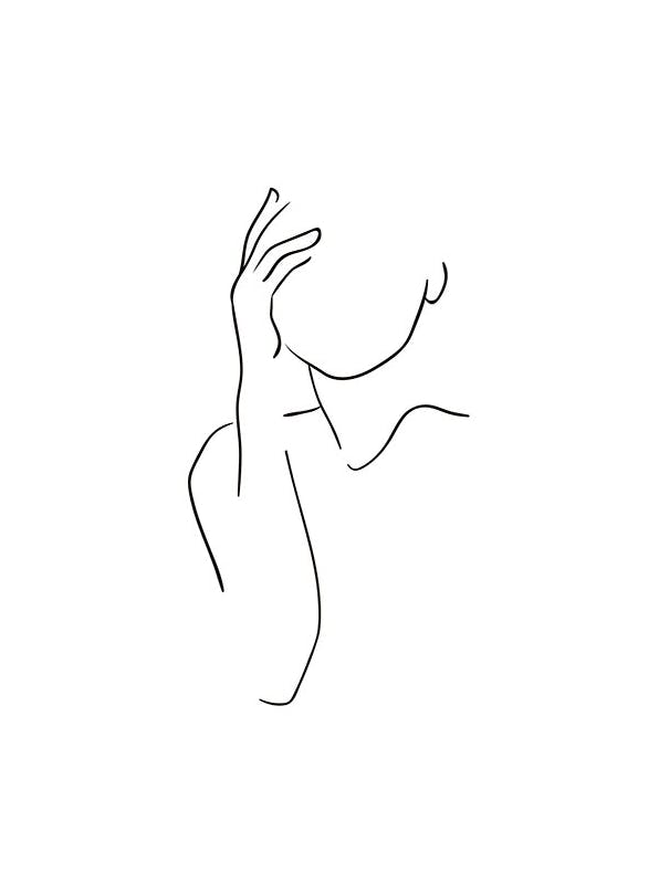 Prints - Shoulder Line Art Print (50x70 cm) - Black & white prints