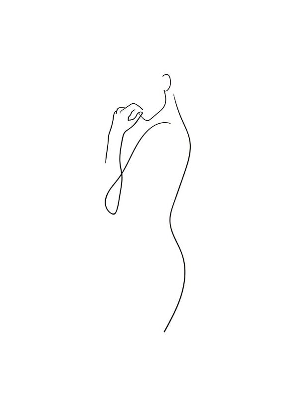 Curve Line Art Poster (30x40 cm)- Quadros a preto e branco