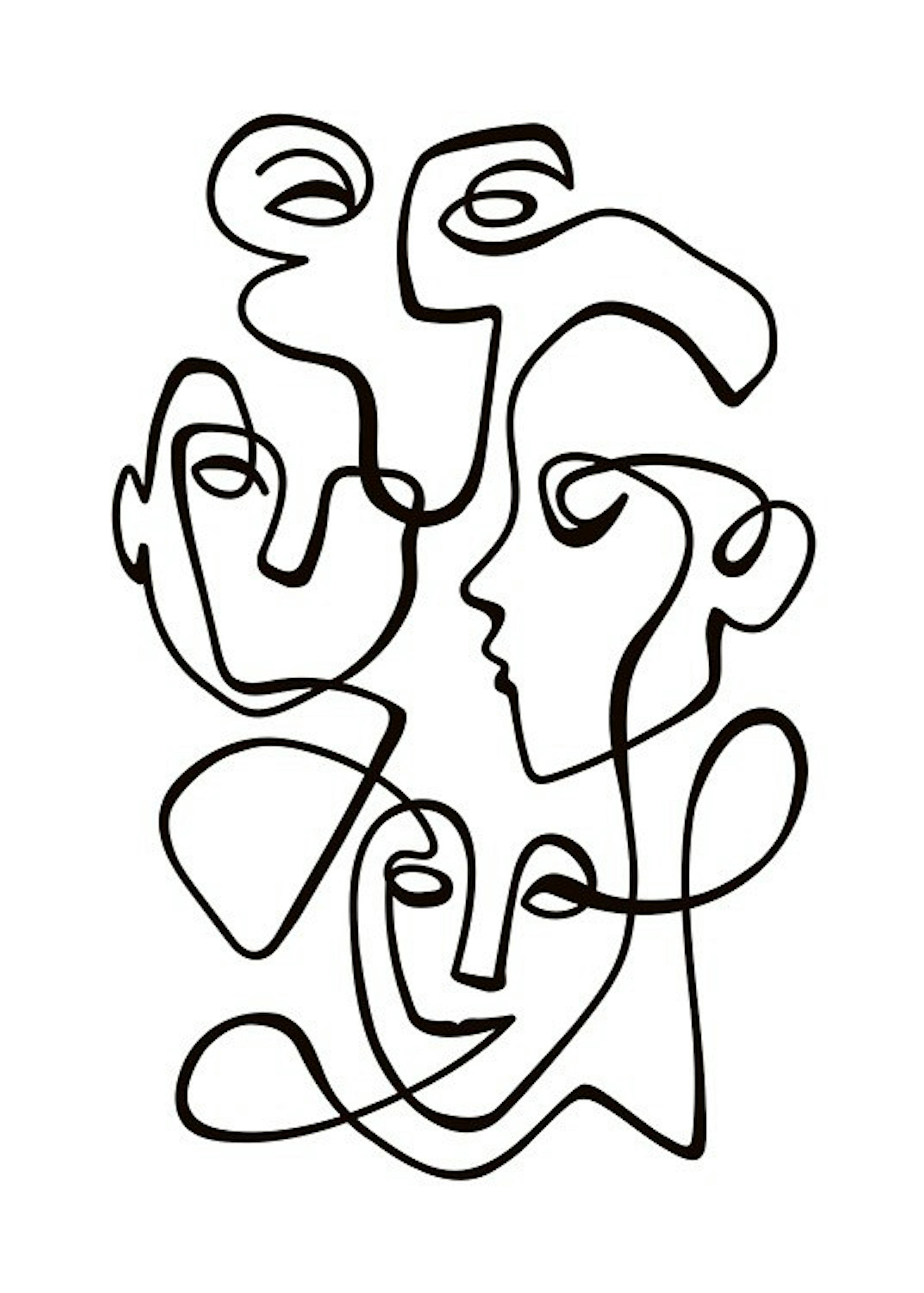 Abstract Line People No2 Print