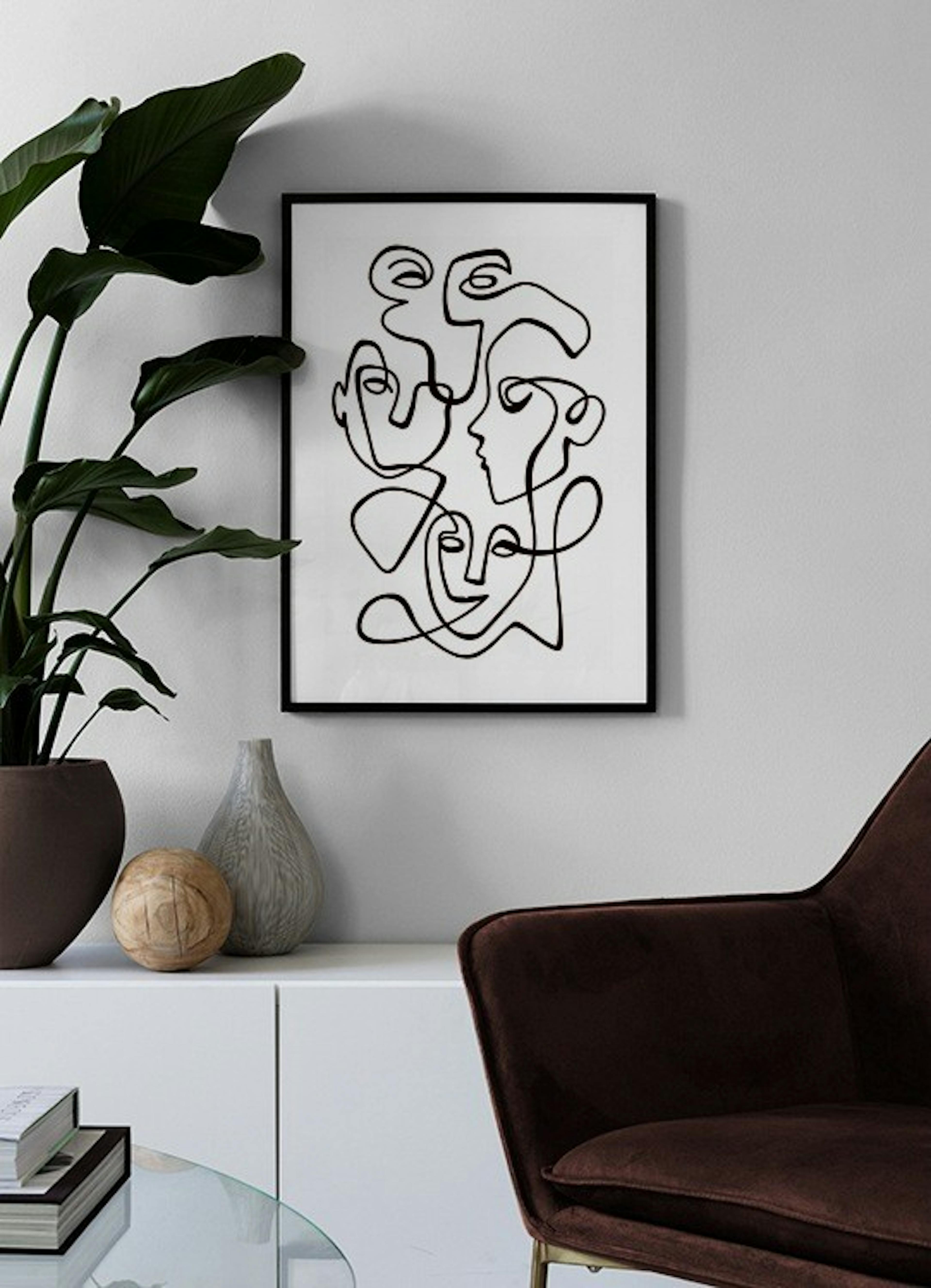 Abstract Line People No2 Print