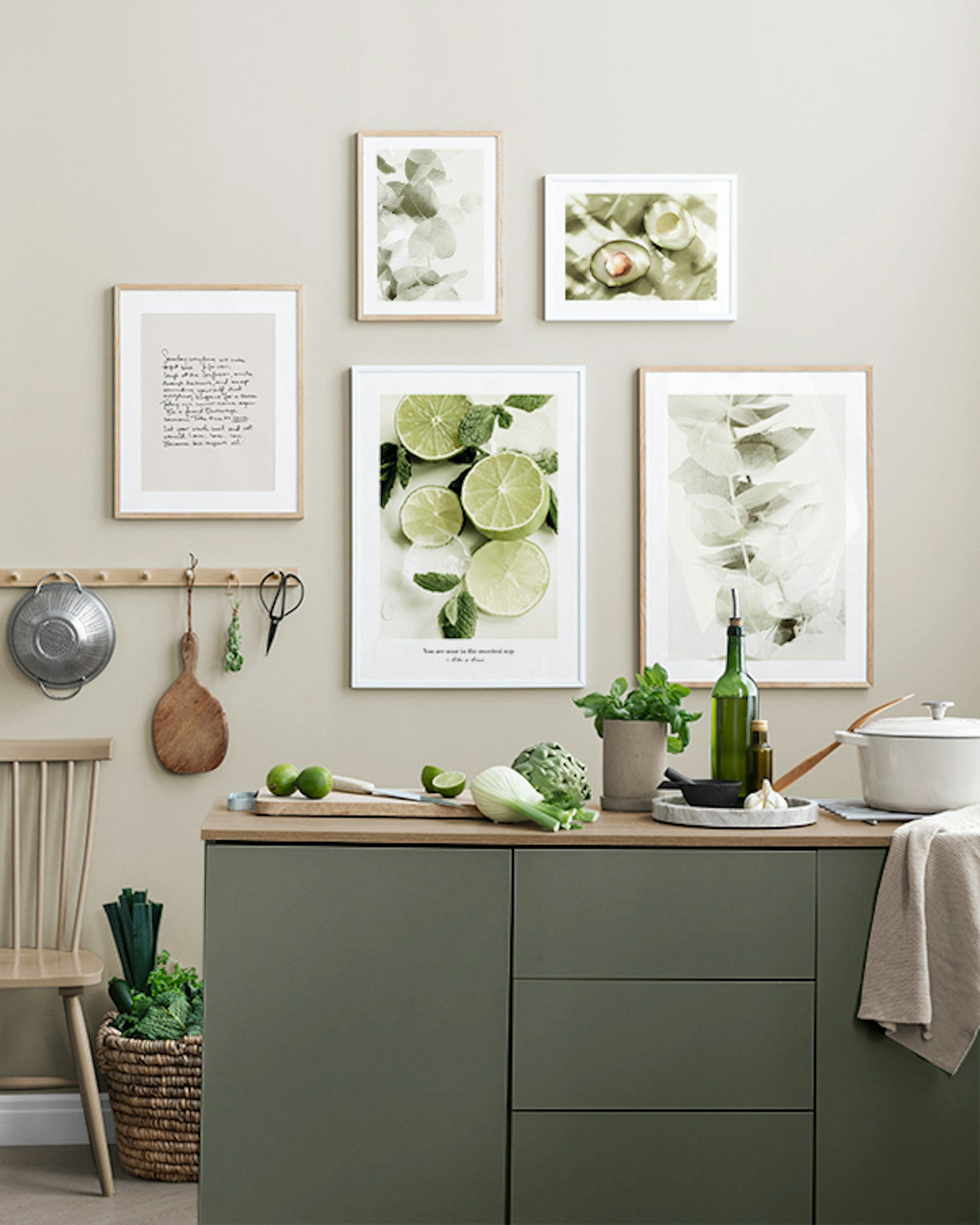 Kitchen gallery walls