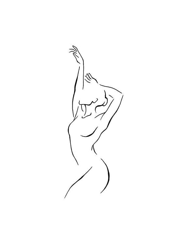Dancer Line Art Poster (21x30 cm)- Quadros a preto e branco