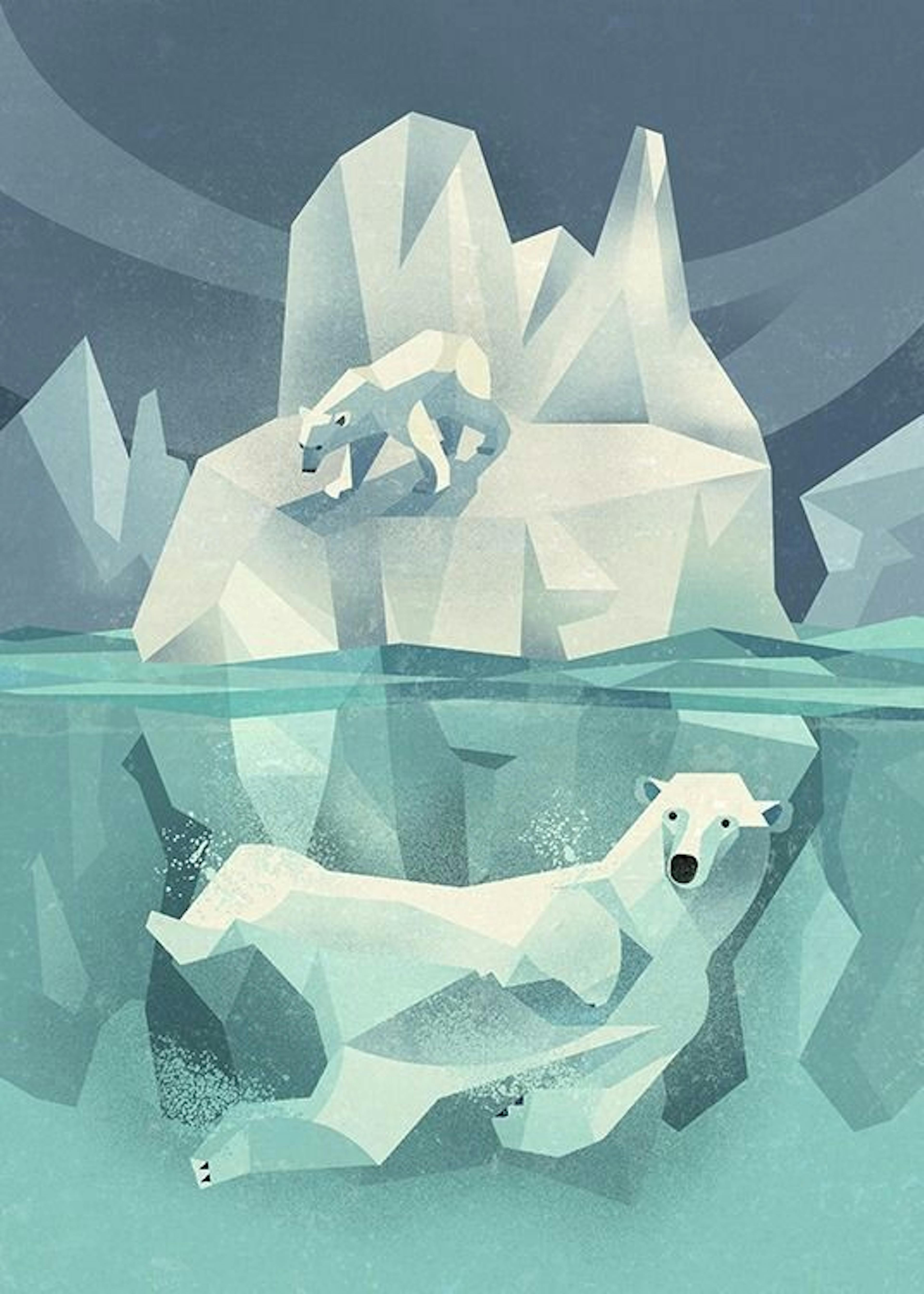 Vintage Polar Bear Print