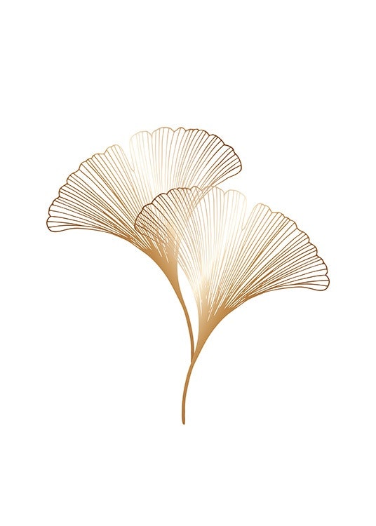 Ginkgo Leaves Gold Poster 0