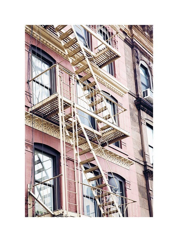 Pink Fire Escape Plakat (50x70 cm)- Fotografia