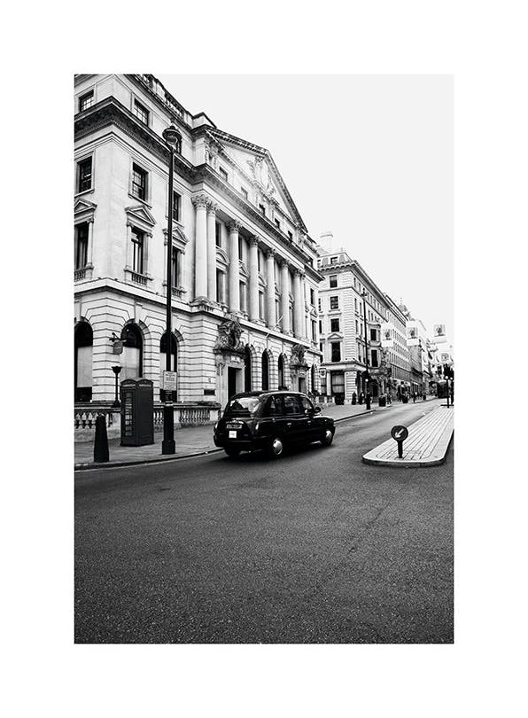 London Taxi Plakat (30x40 cm)- Czarno-białe plakaty
