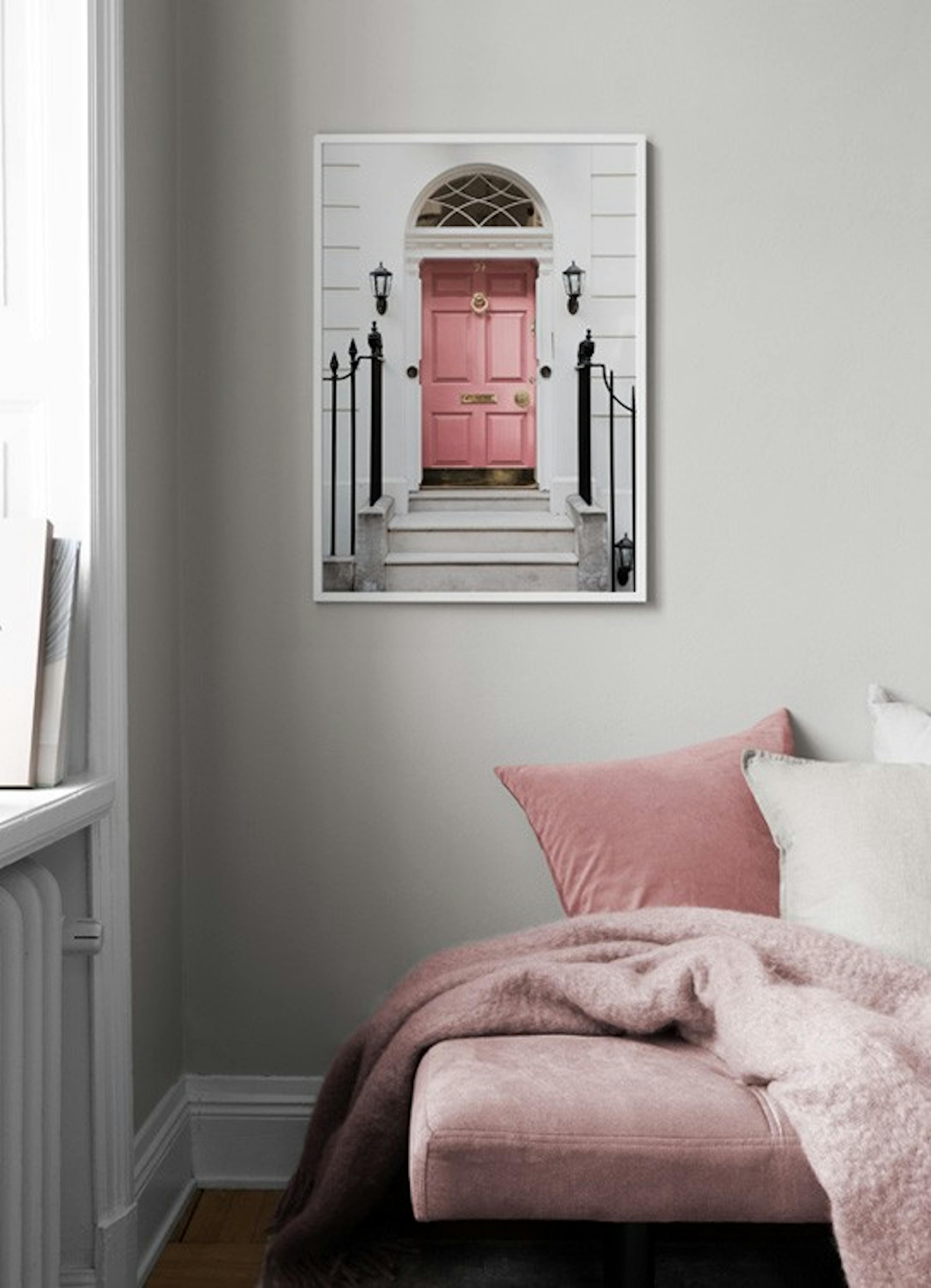 London Pink Door Poster