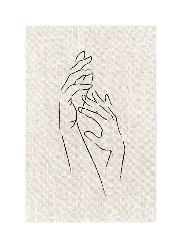 Texture Line Hands Poster (30x40 cm)