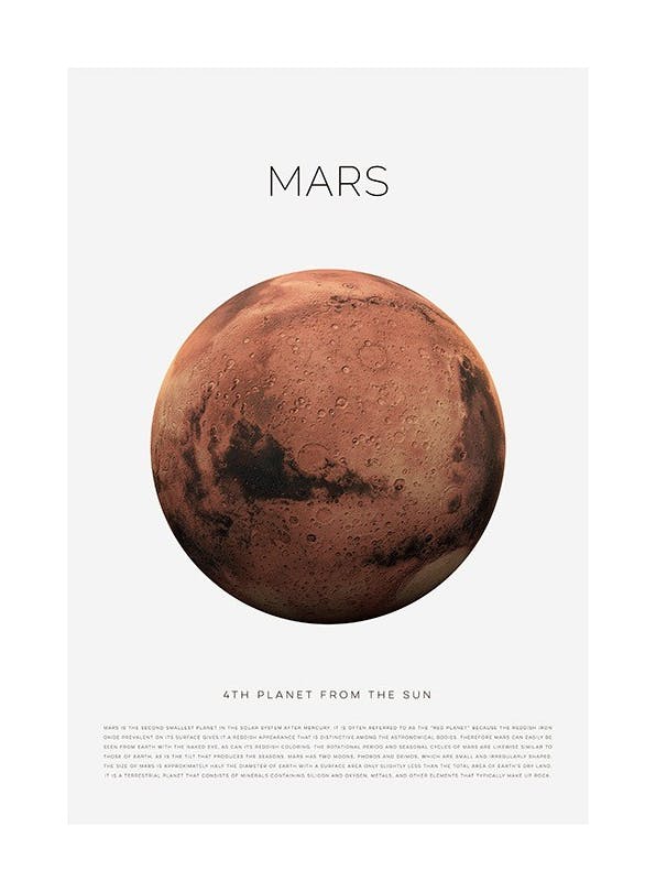 Prints - Planet Mars Print (50x70 cm) - Kids wall art