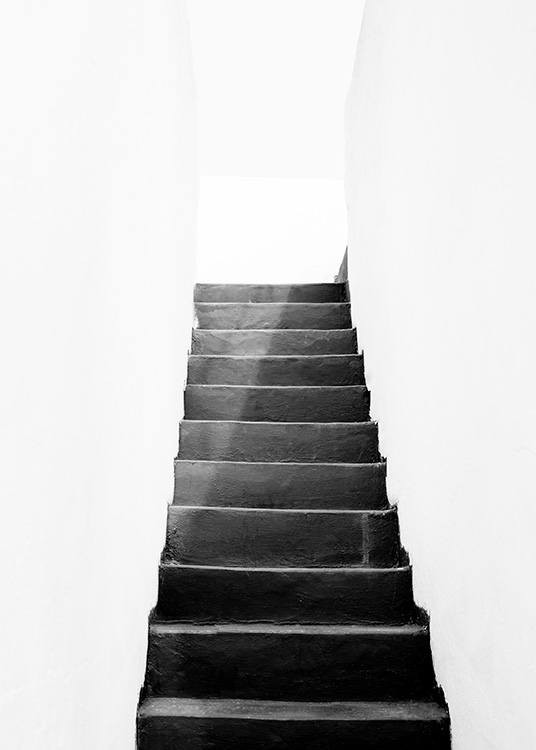 Black and White Stairs Poster