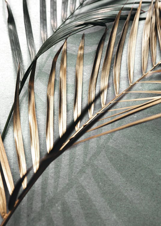 Gold and Green Palm Leaves Poster 0