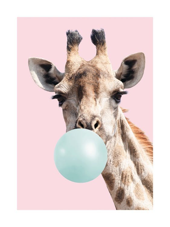 Bubblegum Giraffe Affiche 0