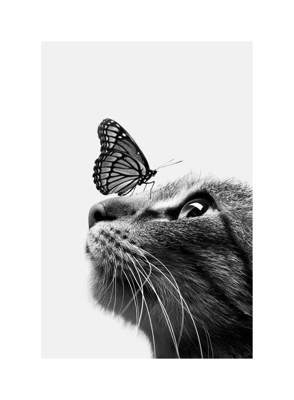 Butterfly Cat Poster (21x30 cm)