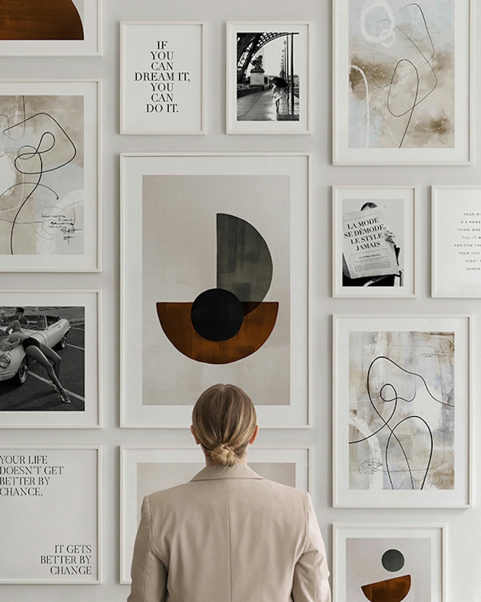 Soft Abstract Lines No1 Poster Beige abstracts