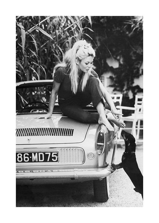 Brigitte Bardot Plakat på en bil