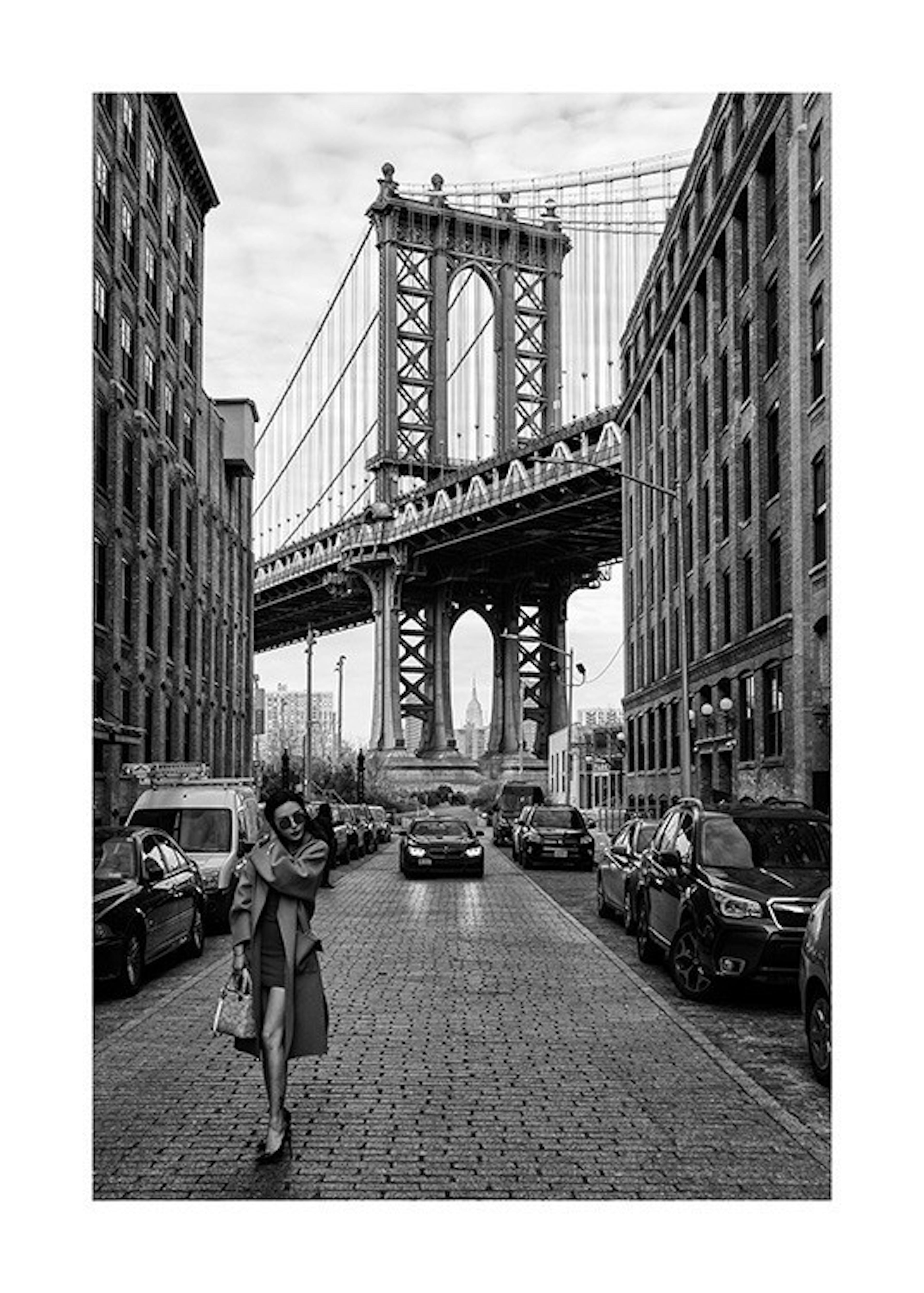 Woman by Manhattan Bridge Print 0