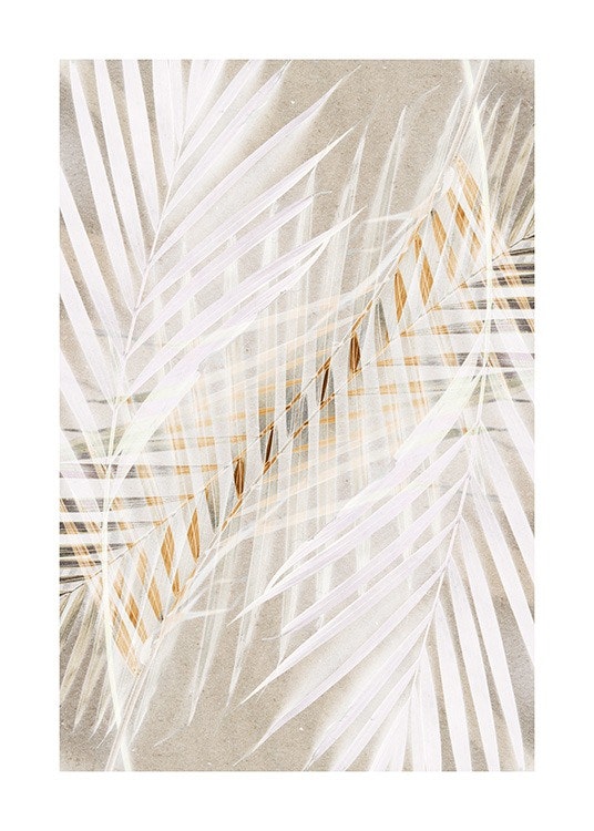 White Palm Leaves Poster 0