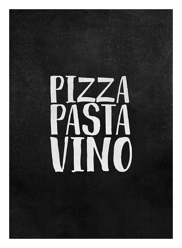 Pizza Pasta Vino Poster (21x30 cm)
