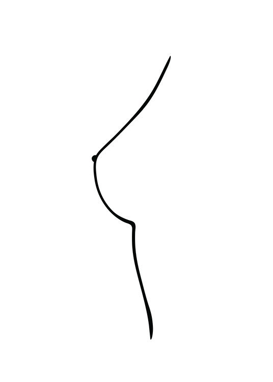 Boob Line Drawing Poster 0