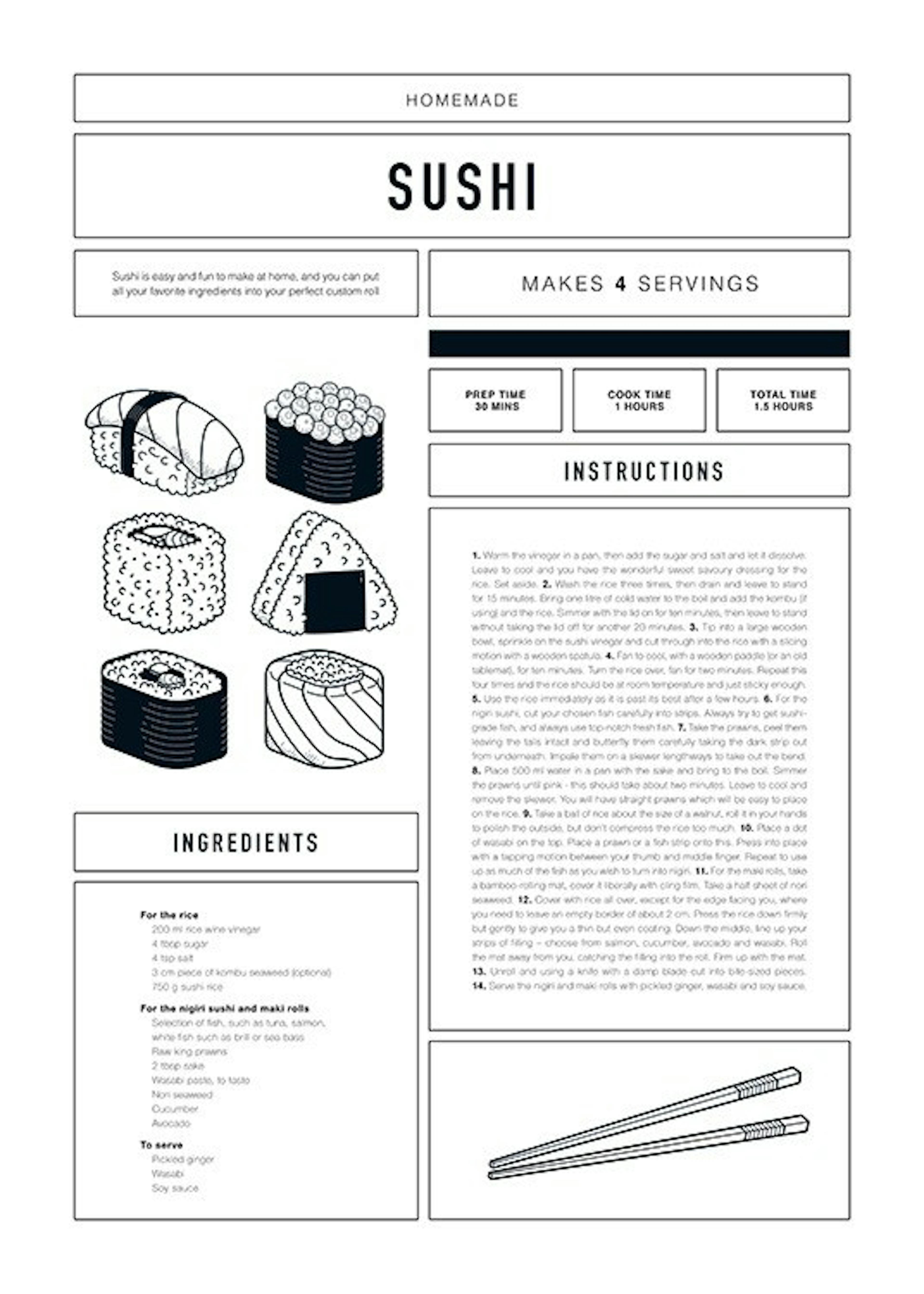 Sushi Recipe Print 0