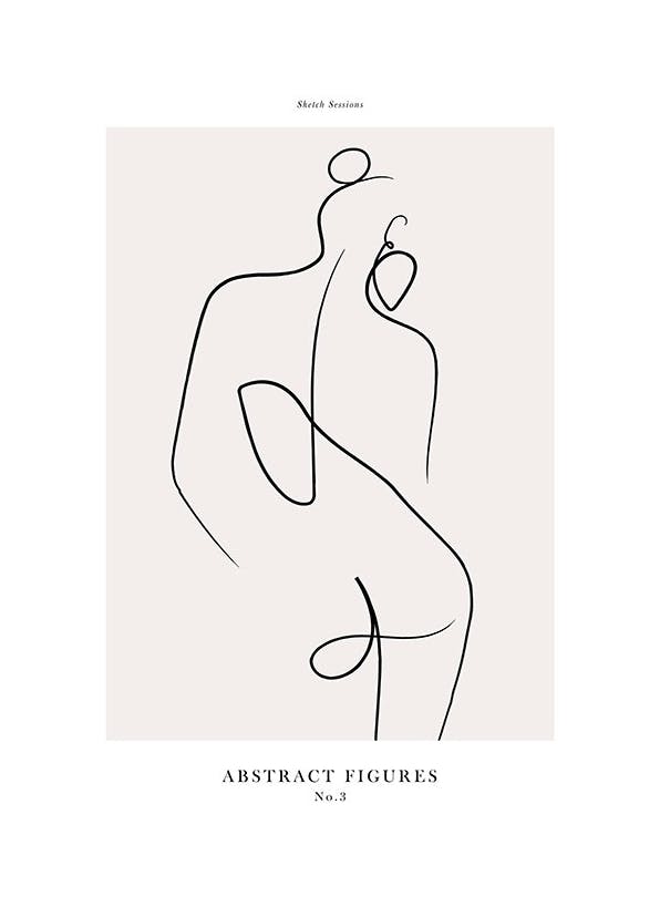 Abstract Figures No3 Plakat (30x40 cm) - Plakater > Kunstplakater