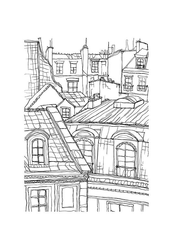 Prints - Roof Tops in Paris Print (50x70 cm) - Black & white prints