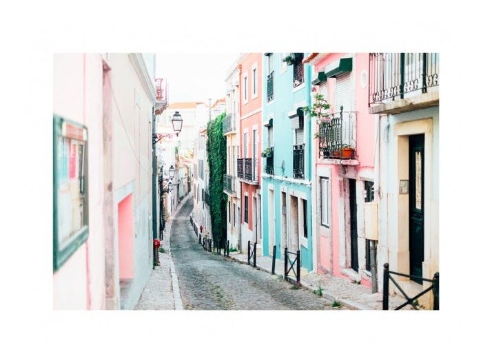 Lisbon Pastel Street Poster (30x40 cm)