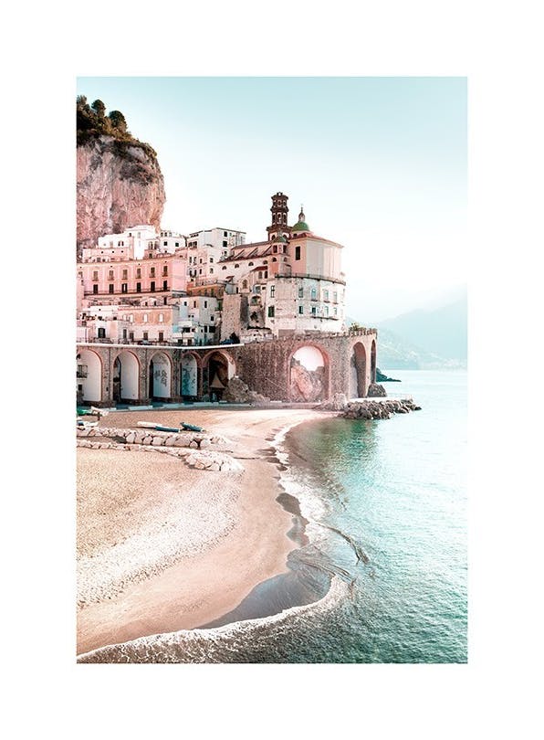 Amalfi Cityscape Plakat (50x70 cm)- Obrazy plaży