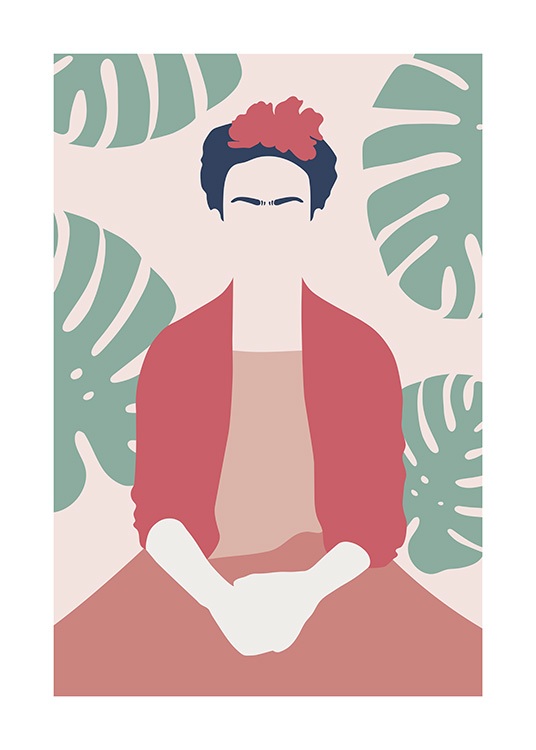 international papir blyant Frida Kahlo Abstract Plakat - Grafisk Frida Kahlo - Desenio.dk