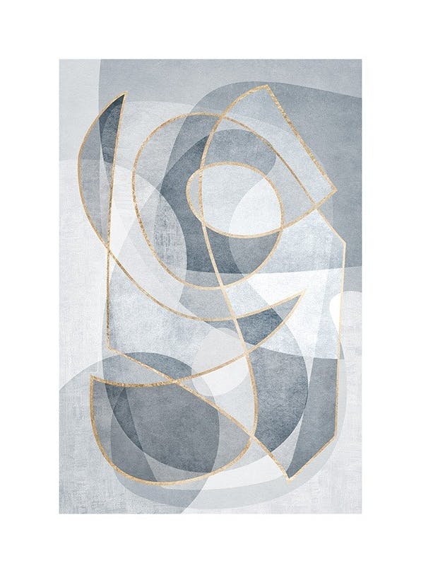 Abstract Blues No2 Affiche (50x70 cm) - Affiches d'art