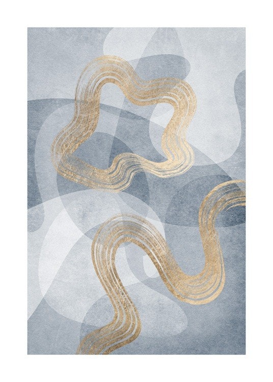 Golden Swirls No1 Juliste 0