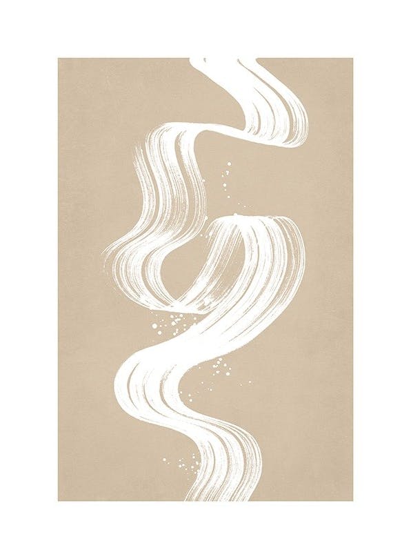 Prints - White Brush Stroke No1 (70x100 cm) - Art prints