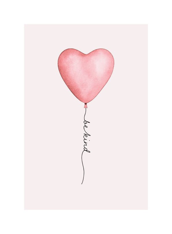 Be Kind Balloon Plagát (50x70 cm)