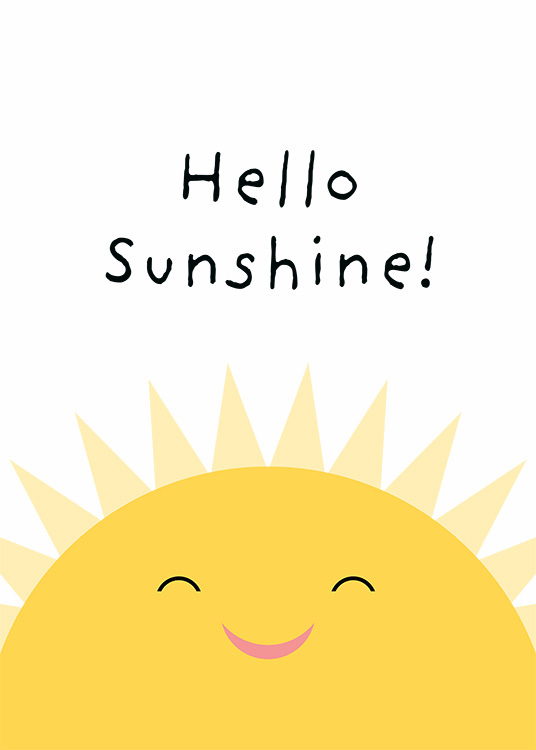 Hello Sunshine Poster - Smiling sun - Desenio.co.uk