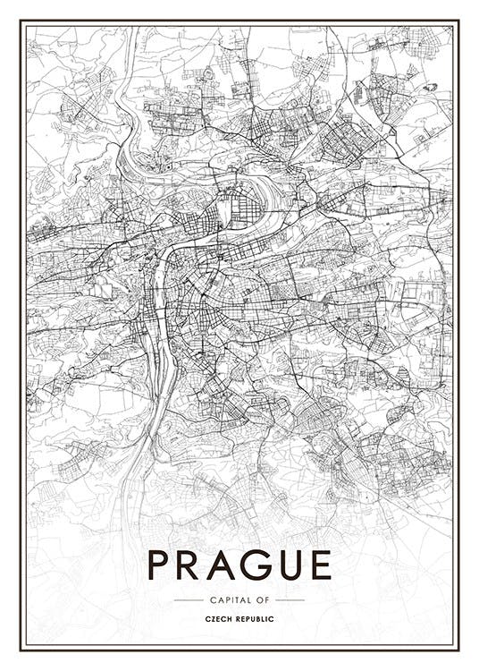 Prague Map Affiche 0