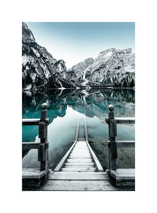 Braies Lake Affiche (50x70 cm) - Tableaux de la mer