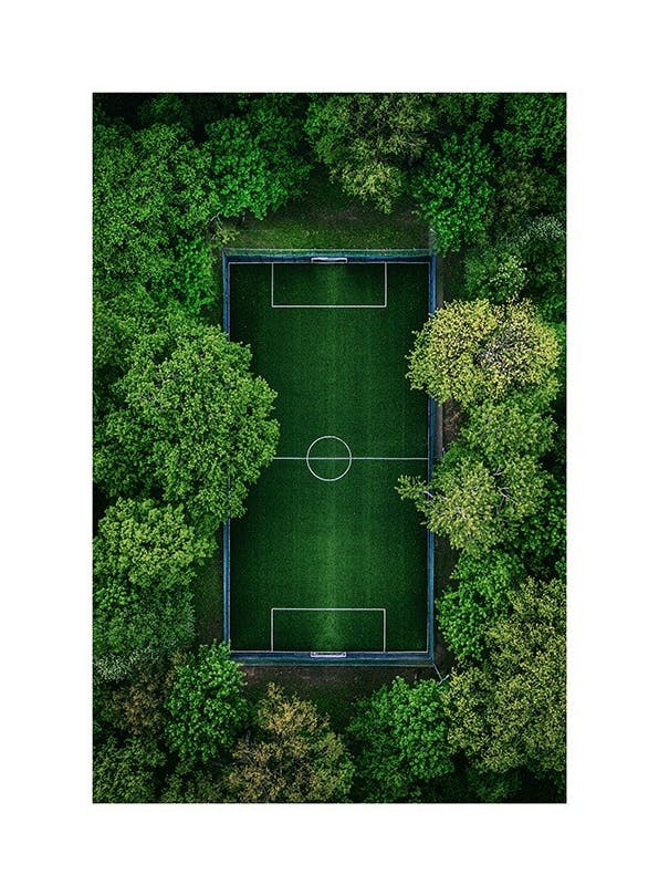 Green Soccer Pitch Plakat (50x70 cm) - Plakater > Kunstplakater > Fotokunst