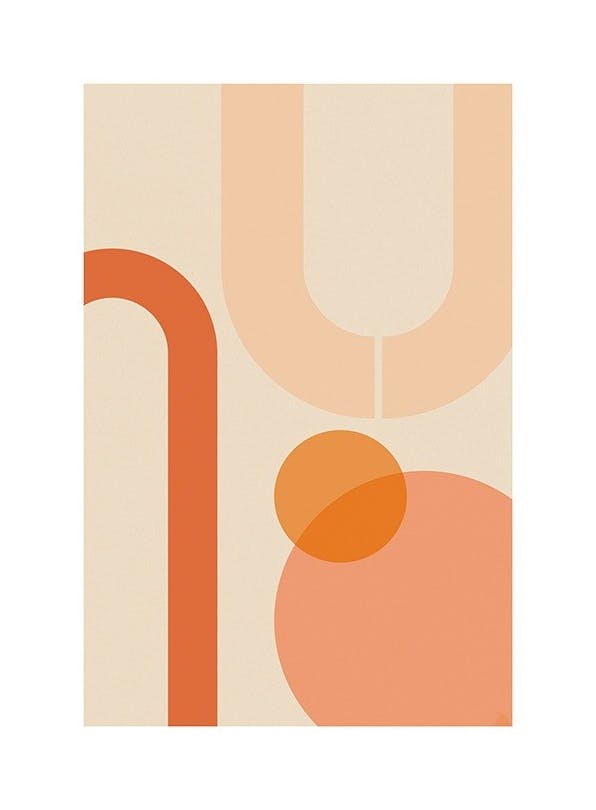 Orange Shapes Poster (50x70 cm)- Arte grafica e poster