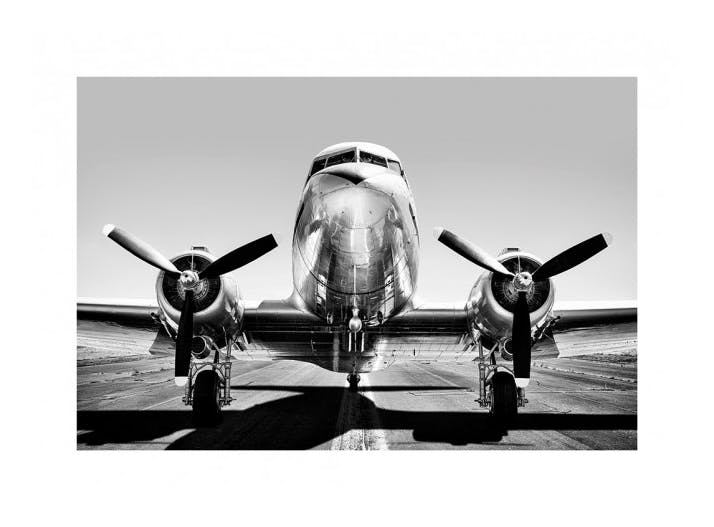 Vintage Airplane Plakat (30x40 cm)- Czarno-białe zdjęcia