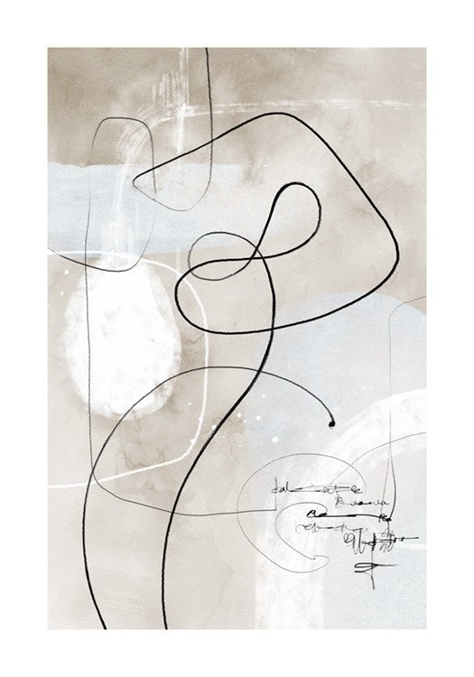 Soft Abstract Lines No1 Poster 0
