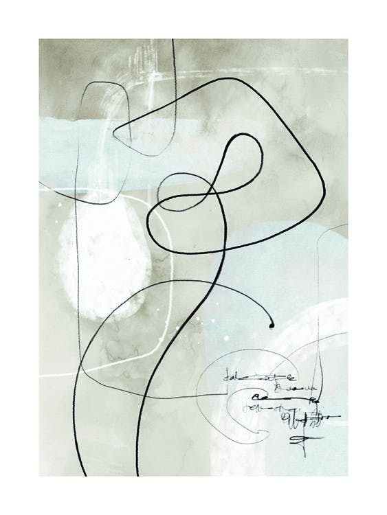Soft Abstract Lines No1 Affiche 0